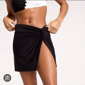 NWT CALIA Black Twist Front Swim Skirt